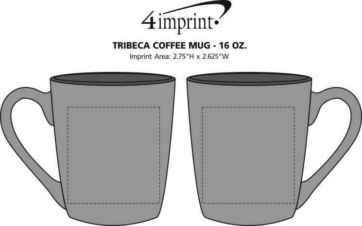 Imprint Area of Tribeca Coffee Mug - 16 oz.