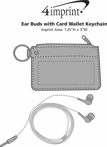 Imprint Area of Ear Buds with Card Wallet Keychain