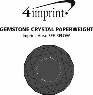 Imprint Area of Gemstone Crystal Paperweight