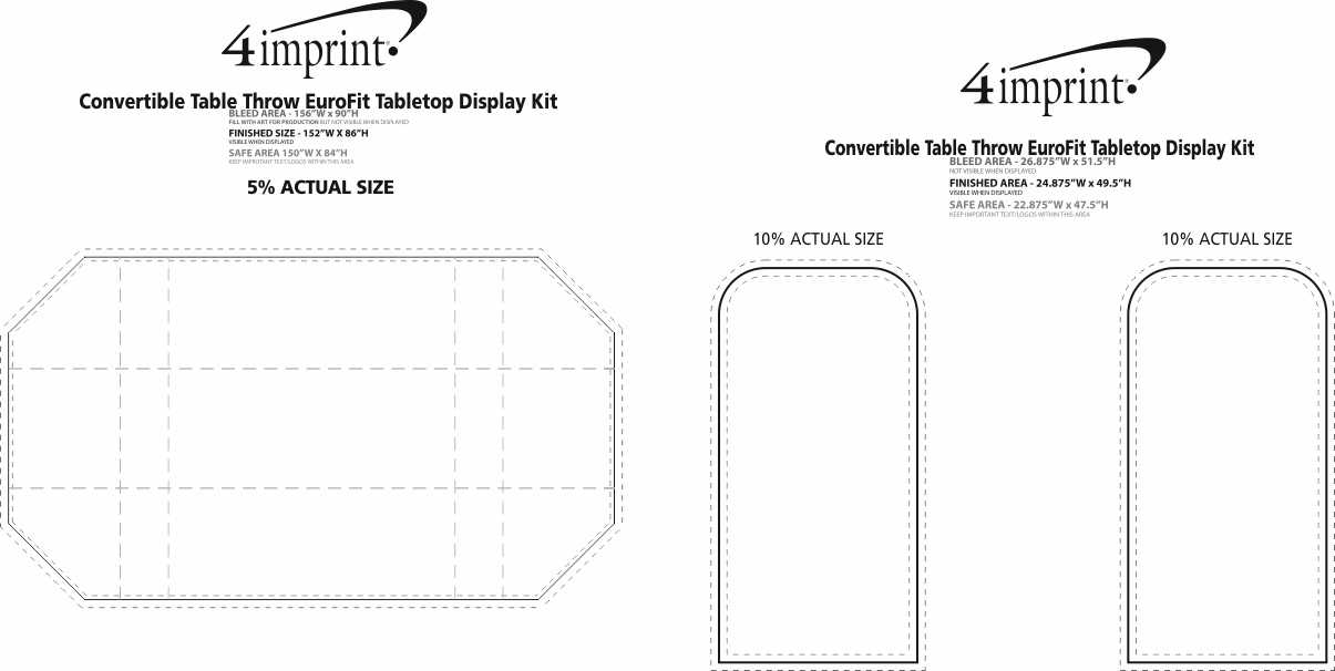Imprint Area of Convertible Table Throw EuroFit Tabletop Display Kit