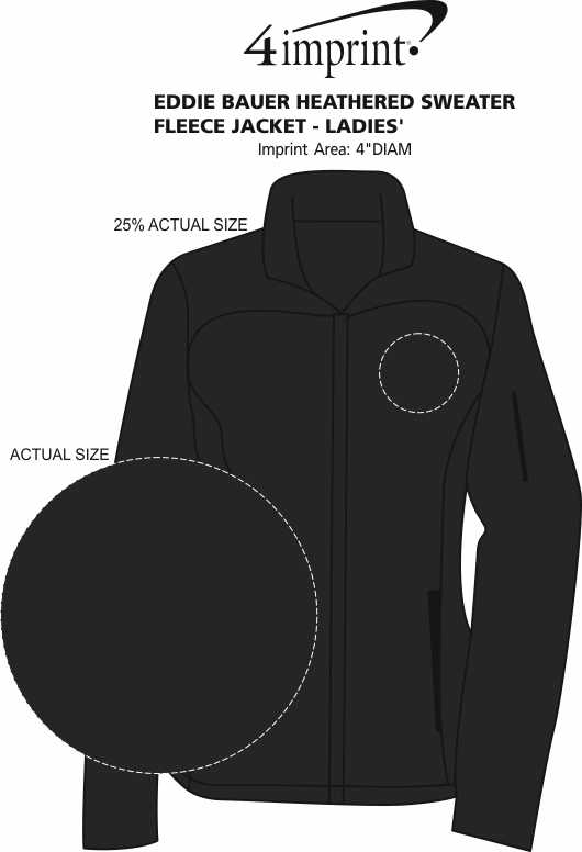 Imprint Area of Eddie Bauer Heathered Sweater Fleece Jacket - Ladies'