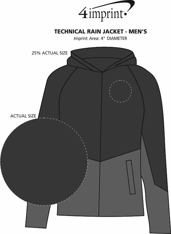 Imprint Area of Technical Rain Jacket - Men's