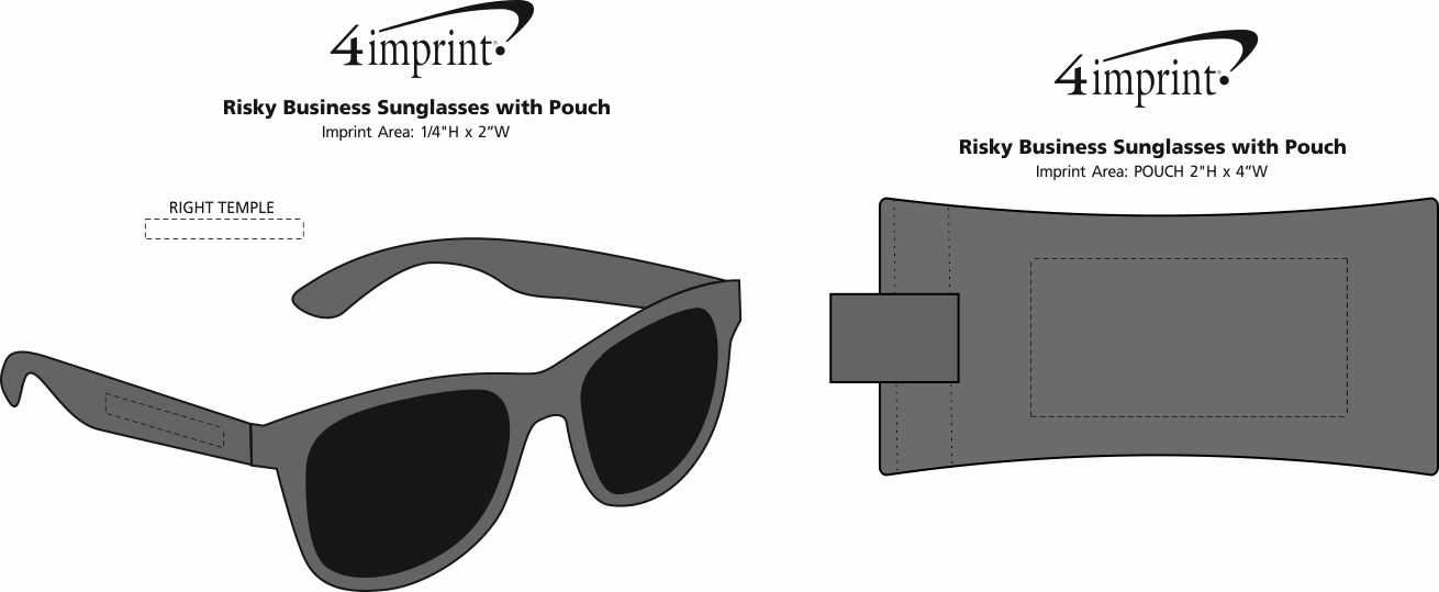 Imprint Area of Risky Business Sunglasses with Pouch