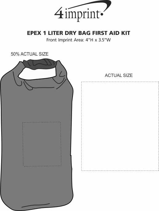Imprint Area of EPEX 1 Liter Dry Bag First Aid Kit