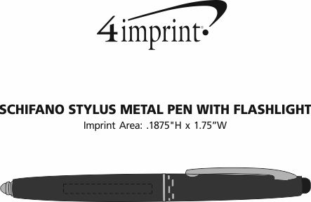 Imprint Area of Schifano Stylus Metal Pen with Flashlight