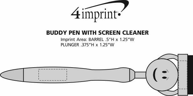 Imprint Area of Buddy Pen with Screen Cleaner