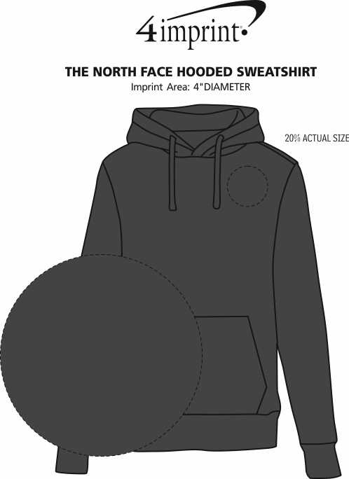Imprint Area of The North Face Hooded Sweatshirt