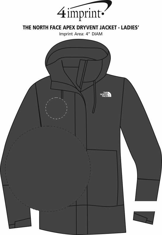 Imprint Area of The North Face Apex Dryvent Jacket - Ladies'