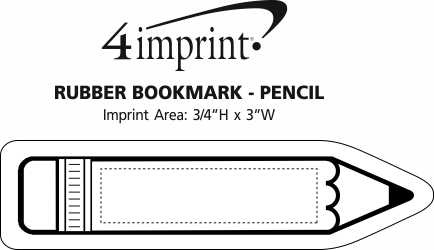 Imprint Area of Rubber Bookmark - Pencil
