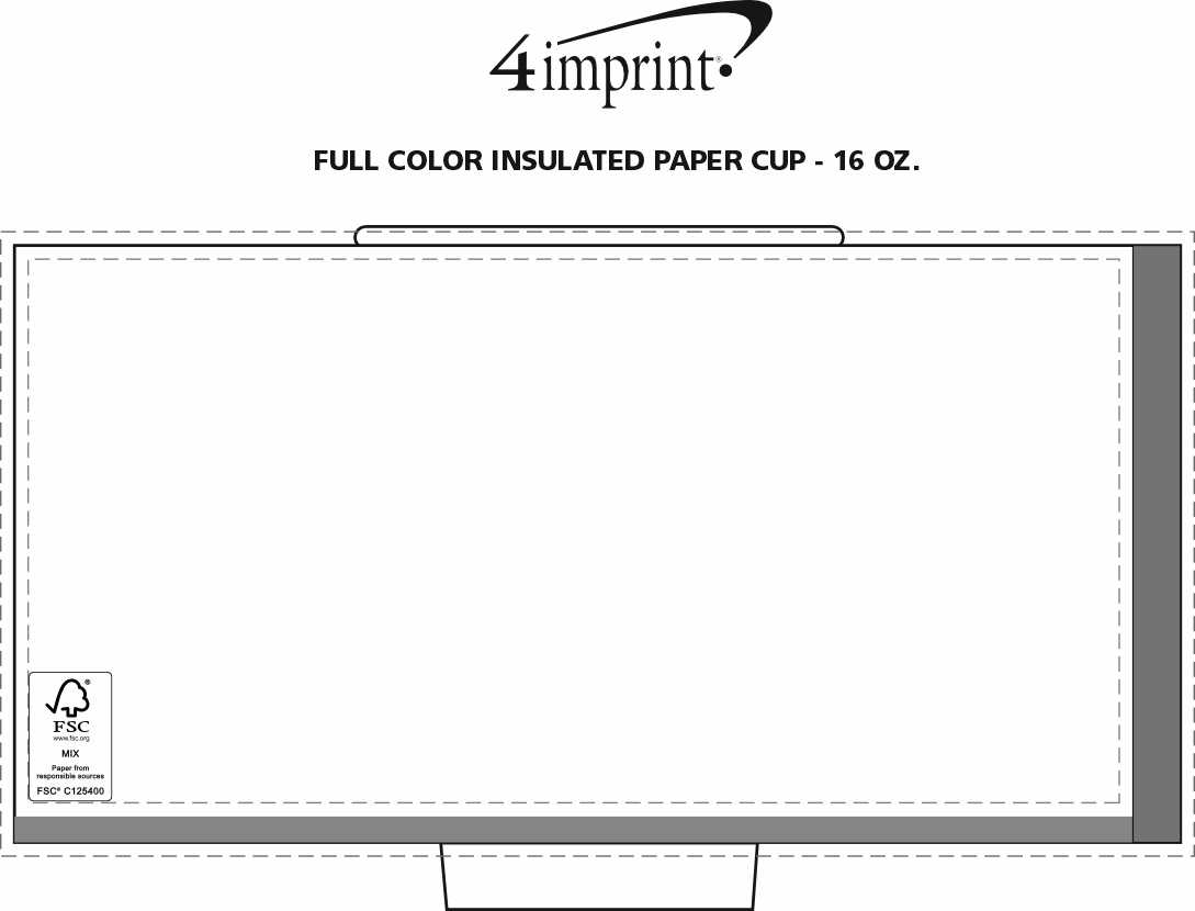 Imprint Area of Full Color Insulated Paper Cup - 16 oz.