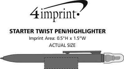 Imprint Area of Starter Twist Pen/Highlighter