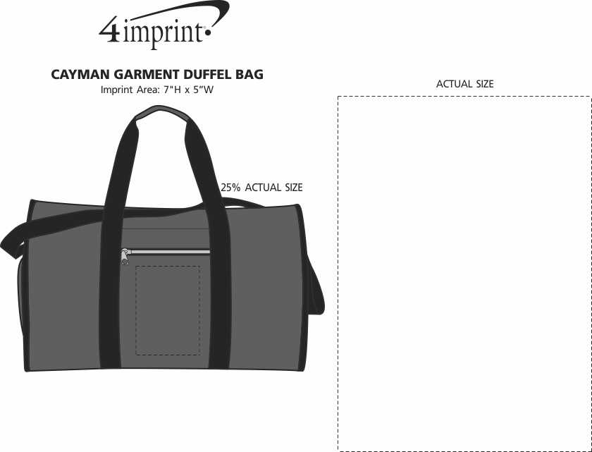 Imprint Area of Cayman Garment Duffel Bag