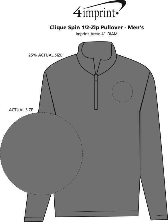 Imprint Area of Clique Spin 1/2-Zip Pullover - Men's