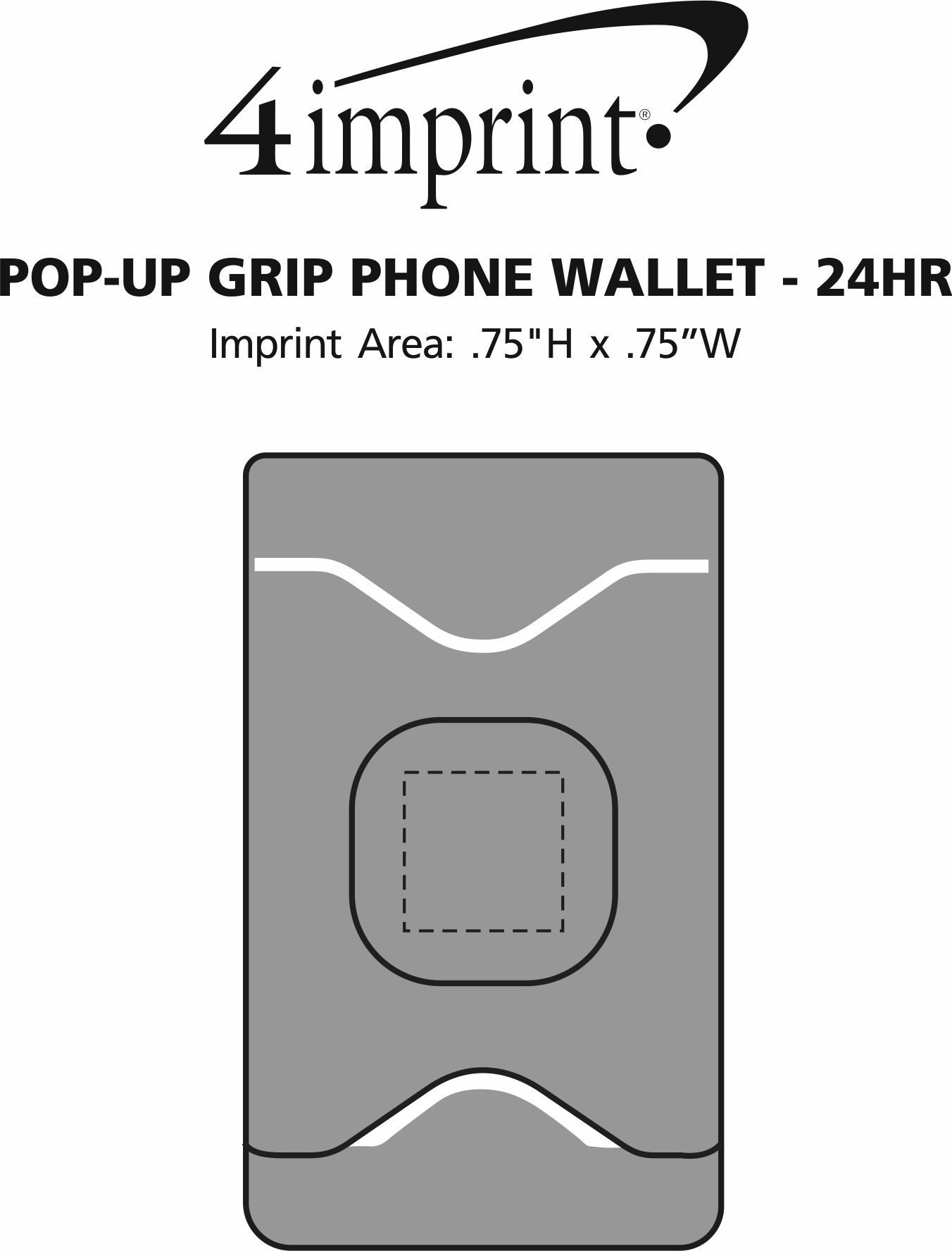 Imprint Area of Pop-Up Grip Phone Wallet - 24 hr
