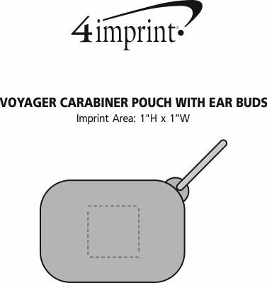 Imprint Area of Voyager Carabiner Pouch with Ear Buds