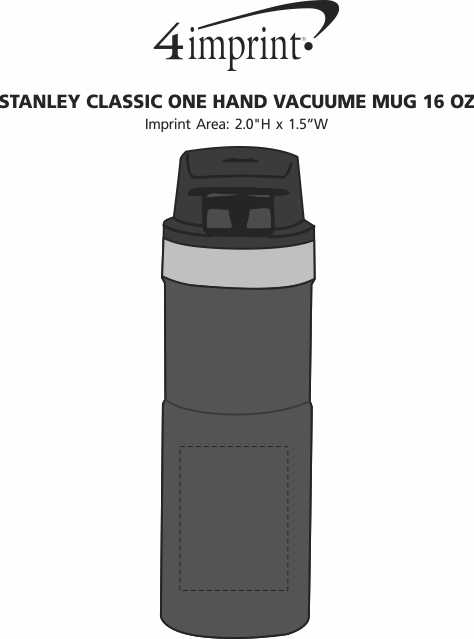 Imprint Area of Stanley Classic One Hand Vacuum Mug - 16 oz.