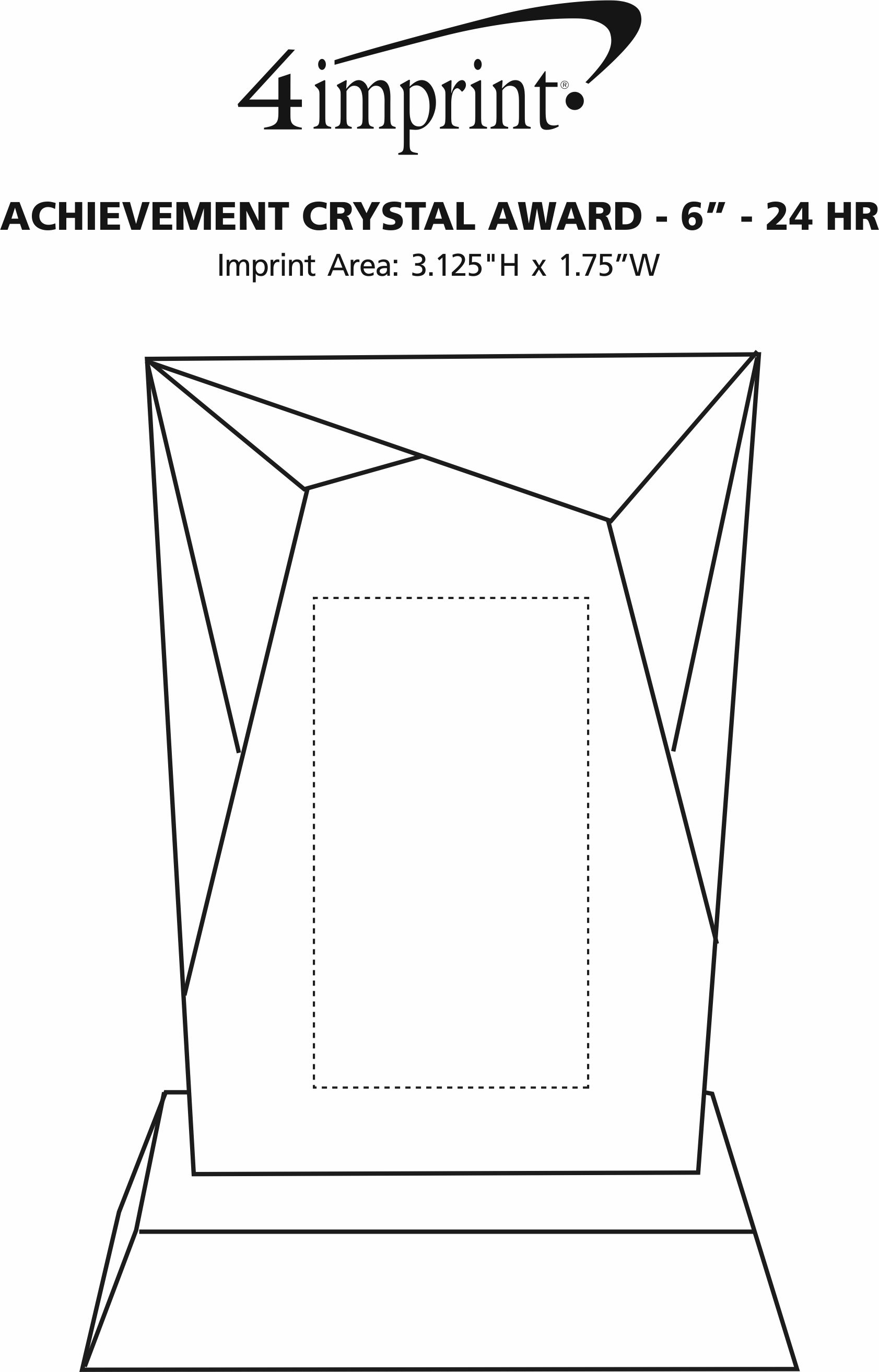 Imprint Area of Achievement Crystal Award - 6" - 24 hr