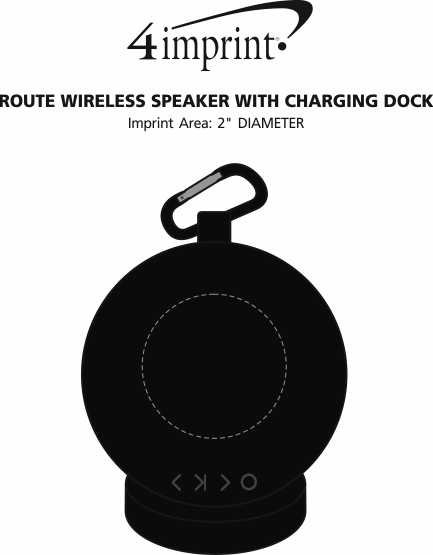 Imprint Area of Route Wireless Speaker with Charging Dock