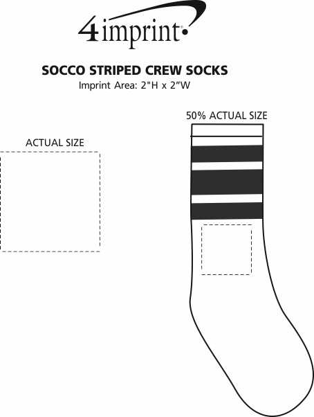 Imprint Area of SOCCO Striped Crew Socks