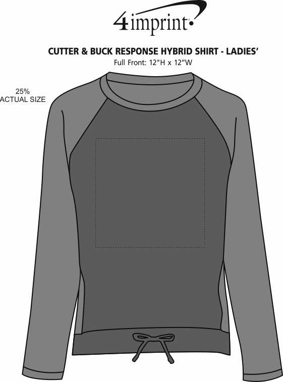 Imprint Area of Cutter & Buck Response Hybrid Shirt - Ladies'
