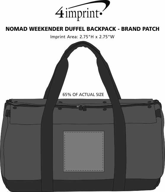 Imprint Area of Nomad Weekender Duffel Backpack - Brand Patch