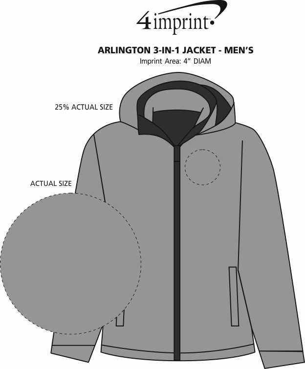 Imprint Area of Arlington 3-in-1 Jacket - Men's