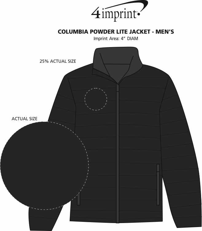 Imprint Area of Columbia Powder Lite Jacket - Men's