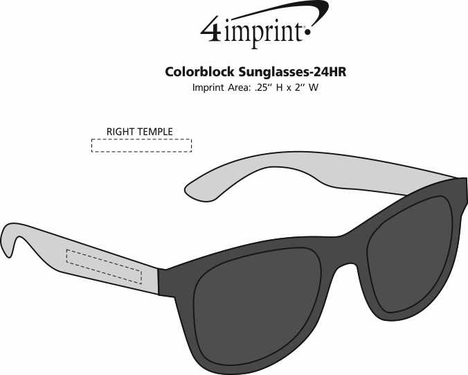 Imprint Area of Colorblock Sunglasses - 24 hr