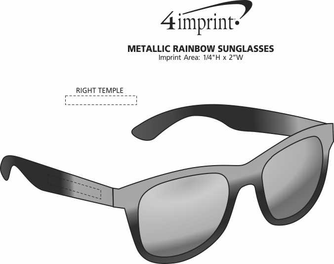 Imprint Area of Metallic Rainbow Sunglasses