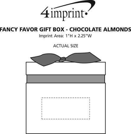 Imprint Area of Fancy Favor Gift Box - Chocolate Almonds