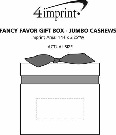 Imprint Area of Fancy Favor Gift Box - Jumbo Cashews