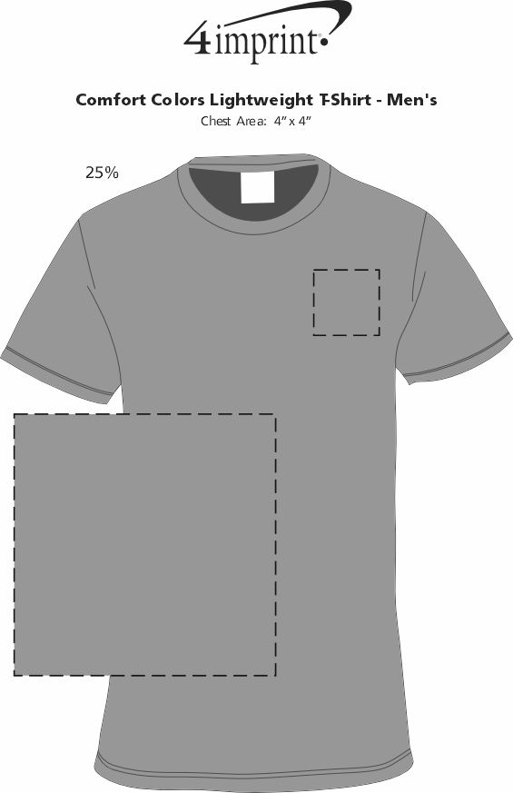 Imprint Area of Comfort Colors Lightweight T-Shirt - Men's