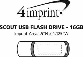 Imprint Area of Scout USB Flash Drive - 16GB - 24 hr