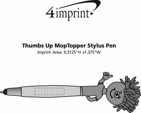 Imprint Area of Thumbs Up MopTopper Stylus Pen