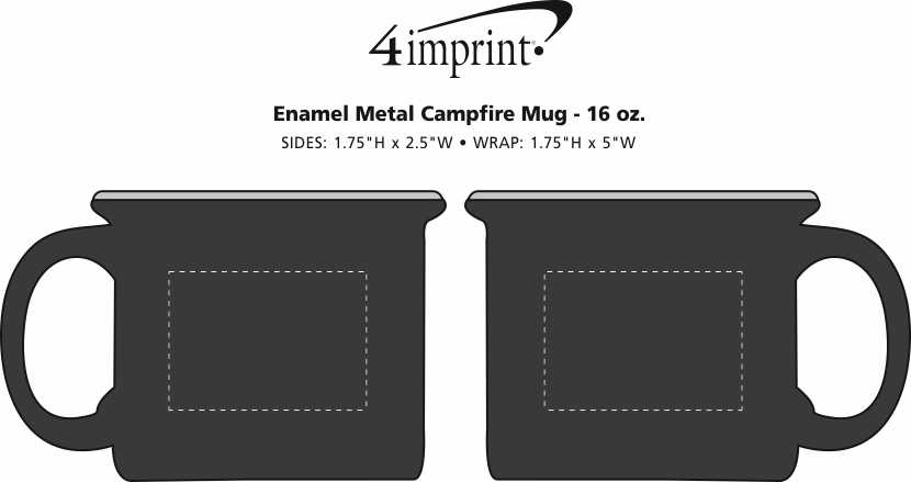 Imprint Area of Enamel Metal Campfire Mug - 16 oz.