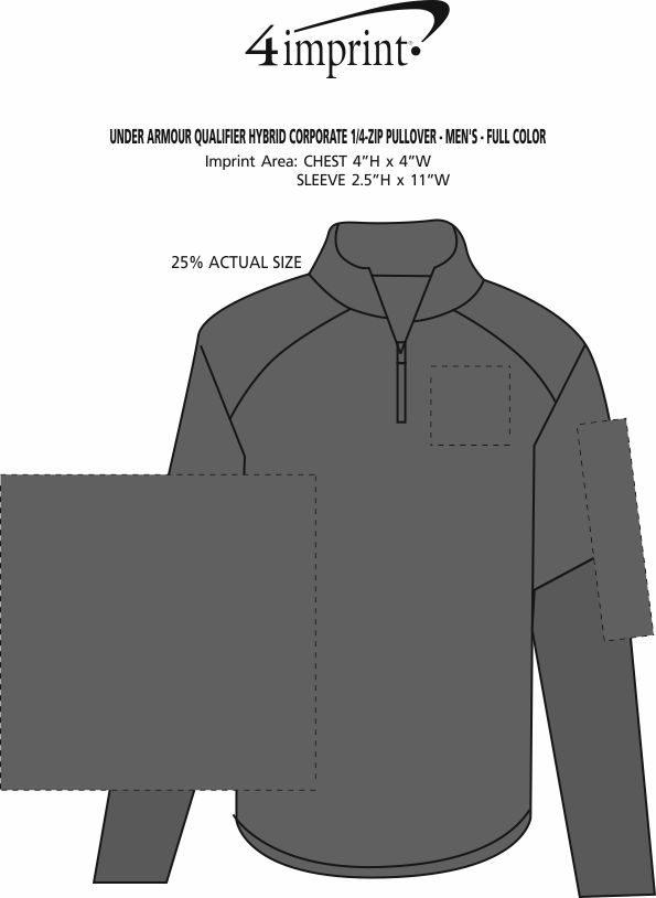 Imprint Area of Under Armour Qualifier Hybrid Corporate 1/4-Zip Pullover - Men's - Full Color