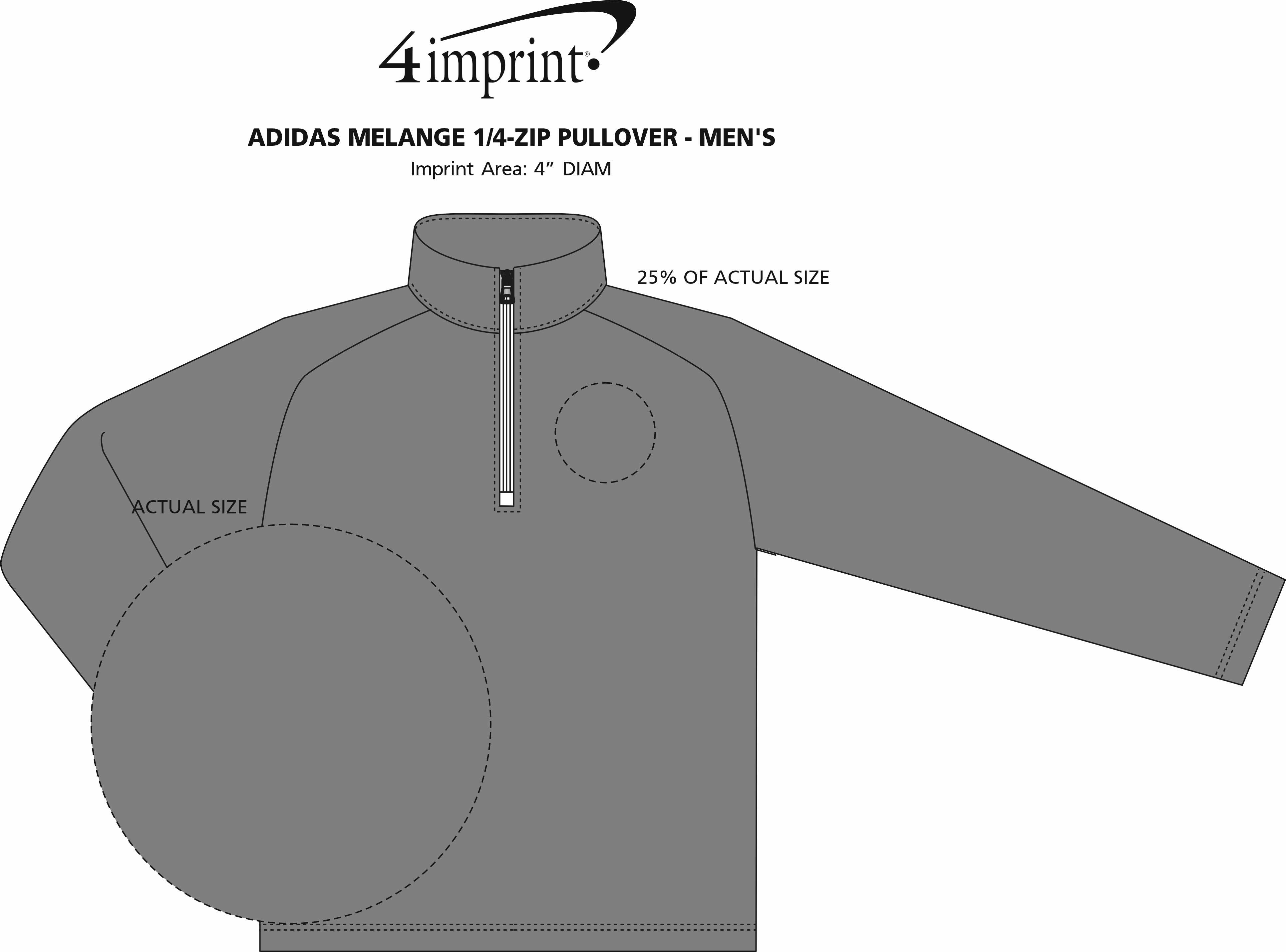 Imprint Area of adidas Melange 1/4-Zip Pullover - Men's - Embroidered