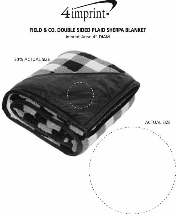 Imprint Area of Field & Co. Double Sided Plaid Sherpa Blanket