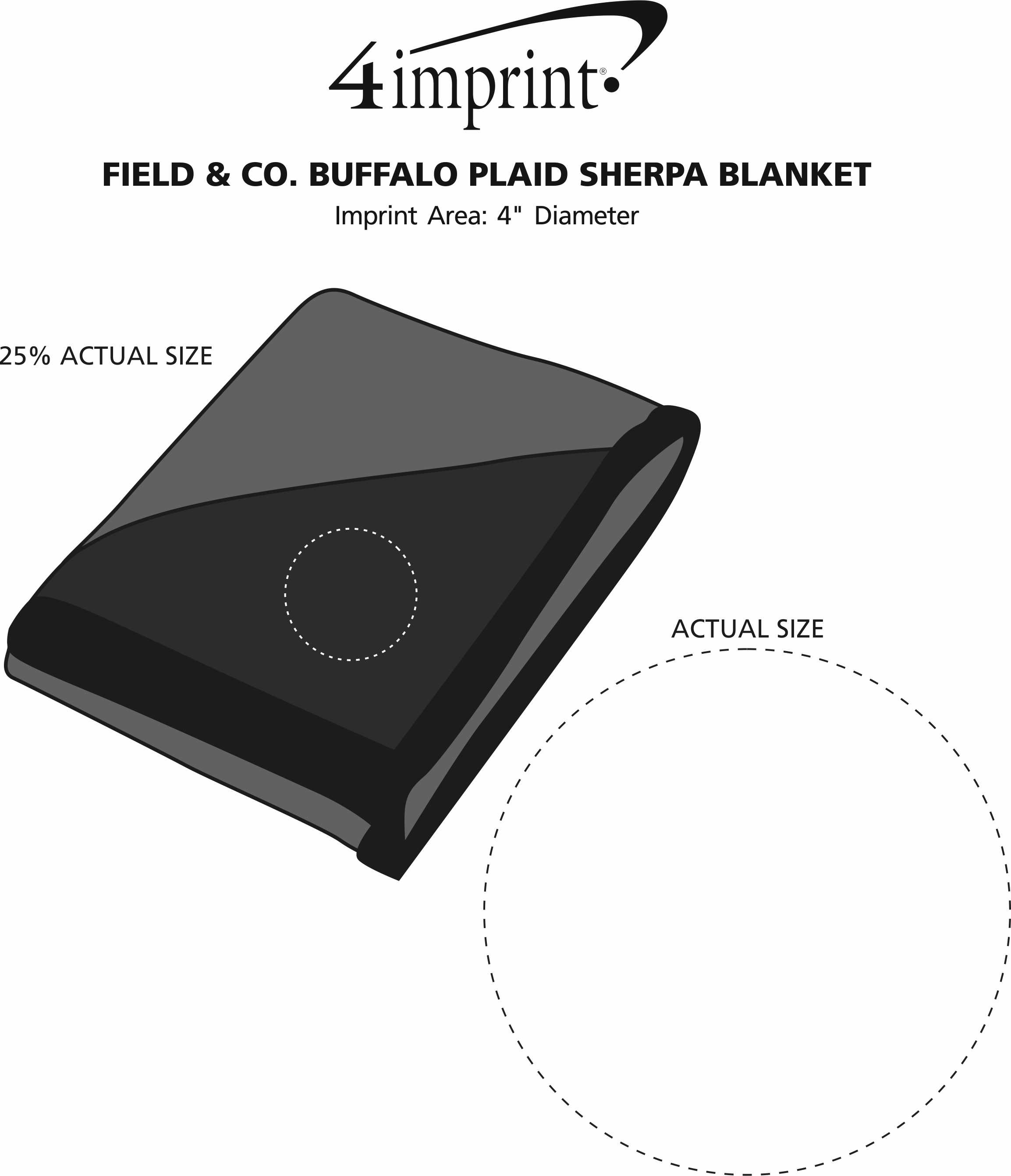 Imprint Area of Field & Co. Buffalo Plaid Sherpa Blanket
