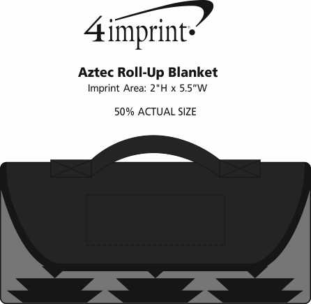 Imprint Area of Aztec Roll-Up Blanket