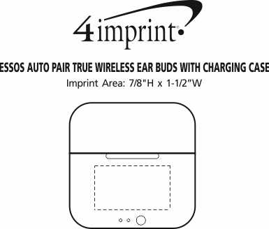 Imprint Area of Essos Auto Pair True Wireless Ear Buds with Charging Case