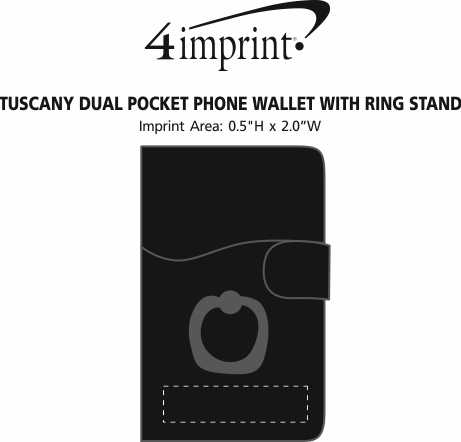 Imprint Area of Tuscany Dual Pocket Phone Wallet with Ring Stand