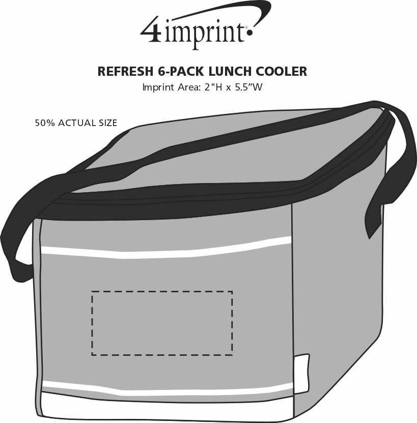 Imprint Area of Refresh 6-Pack Lunch Cooler - 24 hr