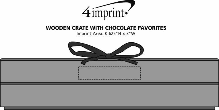 Imprint Area of Wooden Crate with Chocolate Favorites