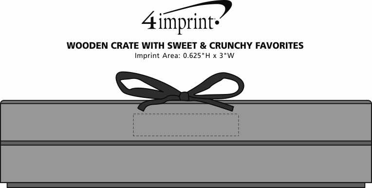 Imprint Area of Wooden Crate with Sweet & Crunchy Favorites