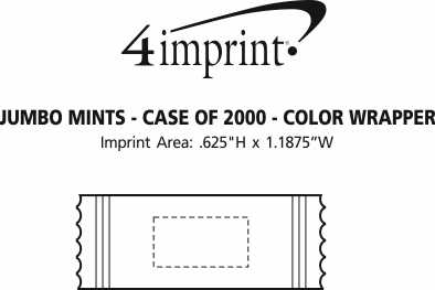Imprint Area of Jumbo Mints - Case of 2000 - Color Wrapper