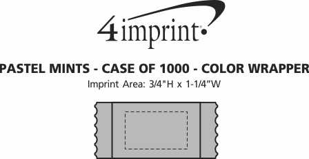 Imprint Area of Pastel Mints - Case of 1000 - Color Wrapper