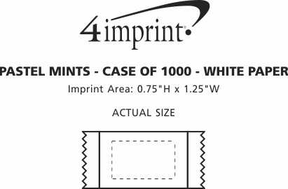 Imprint Area of Pastel Mints - Case of 1000 - White Wrapper