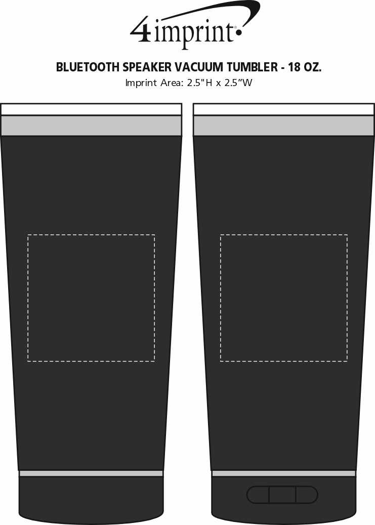 Imprint Area of Bluetooth Speaker Vacuum Tumbler - 18 oz.