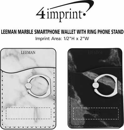 Imprint Area of Leeman Marble Smartphone Wallet with Ring Phone Stand